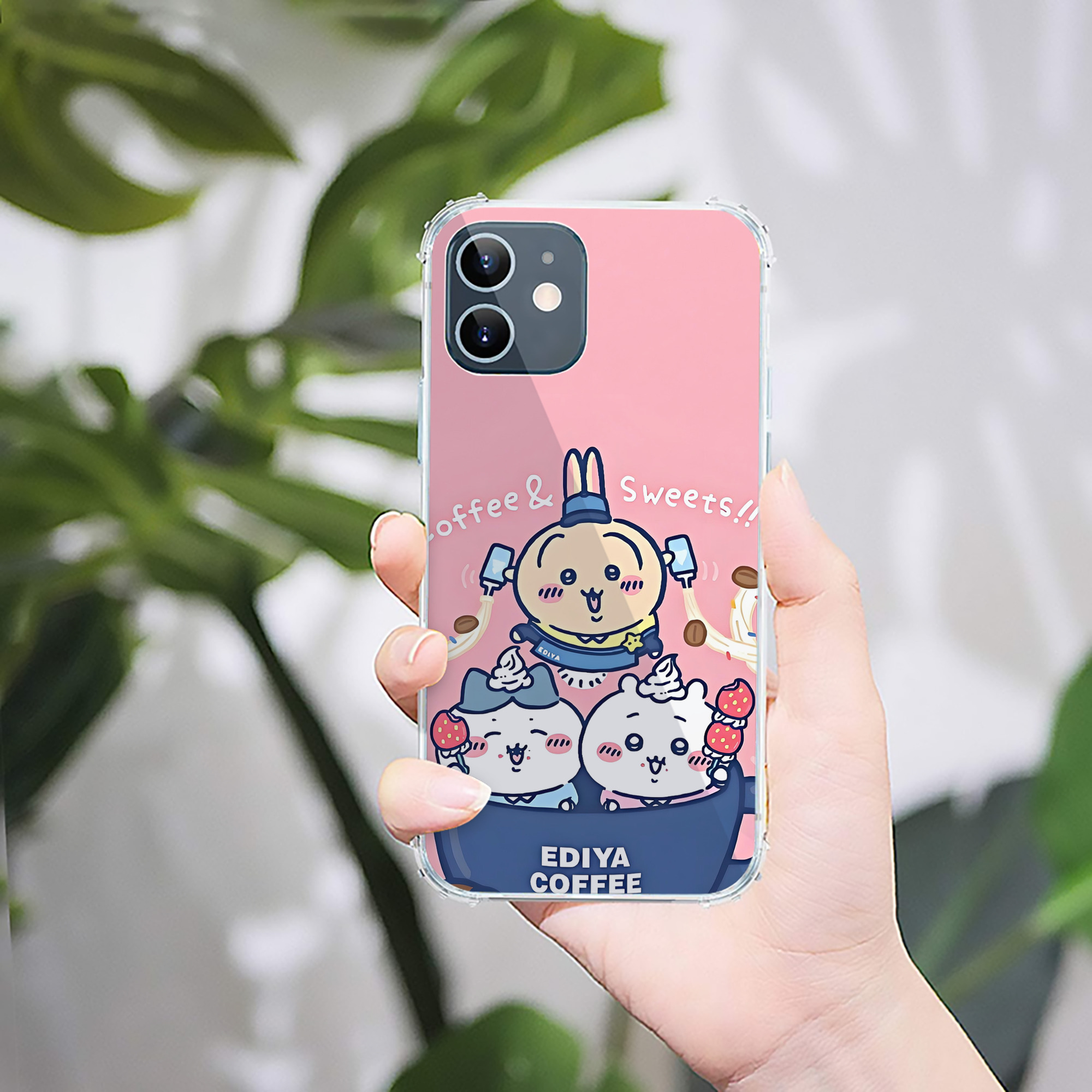 （画像用） ちいかわ Chii-kawa 【iPhone 12シリーズ対応】透明スマホケース（クリアソフトケース）